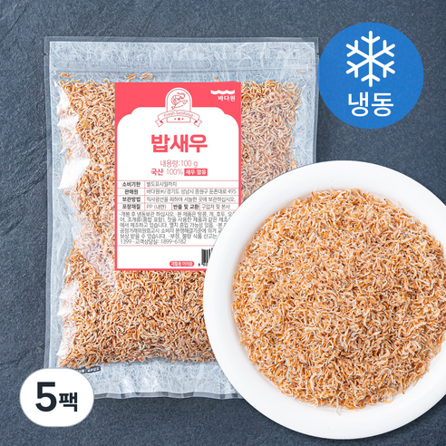 바다원 국내산 밥새우 (냉동), 100g, 5개