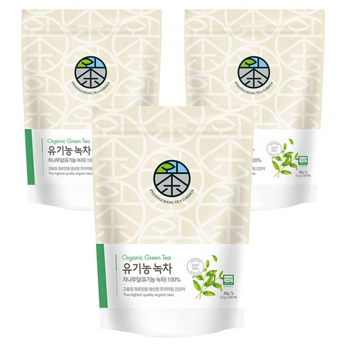 평창다원 유기농 작설 녹차 생분해티백, 1.5g, 20개입, 3개