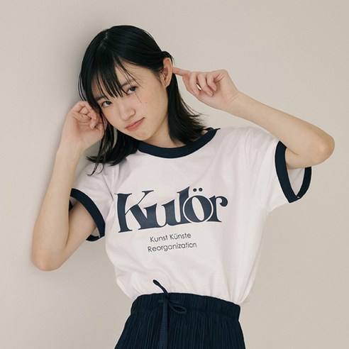 리올그 여성용 KUL PRINTING RINGER 반팔 티셔츠