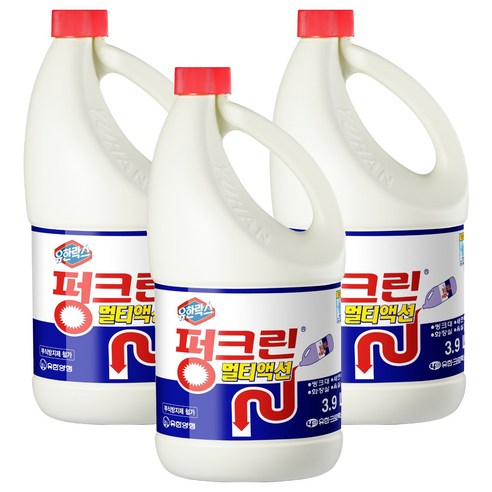 유한락스 펑크린 멀티액션 세정제 용기, 3.9L, 3개