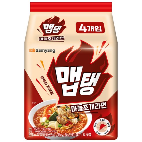 삼양식품 맵탱 마늘조개라면, 4개