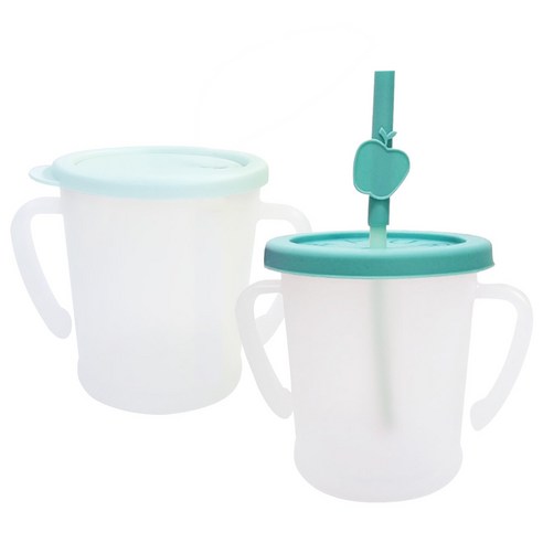 아가프라 유아용 뉴 매직 빨대컵 300ml + 매직 빨대컵 S 300ml 세트, 민트, 1세트
