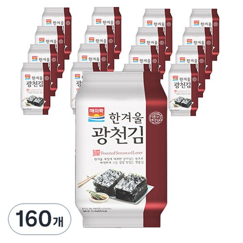 해의락 한겨울 광천김, 4g, 160개