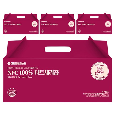 참앤들황토농원 NFC착즙 타트체리주스, 2.1L, 4개