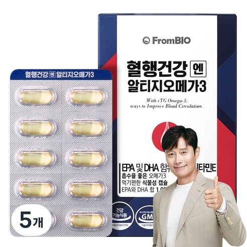 프롬바이오 혈행건강엔 알티지오메가3 39g, 60정, 5개