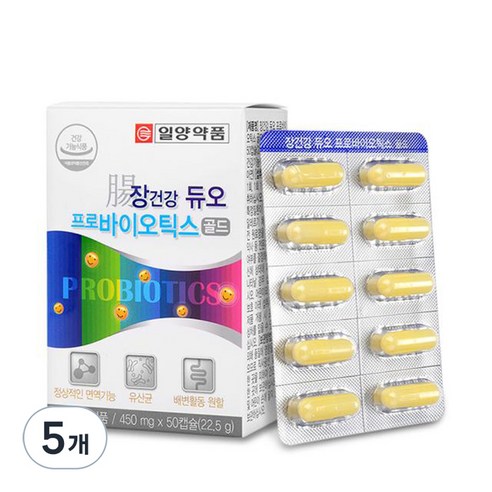 일양약품 장건강 듀오 프로바이오틱스 골드, 50정, 5개