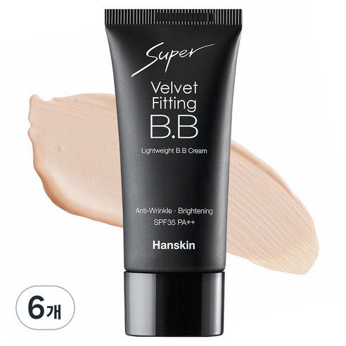 한스킨 수퍼 벨벳 피팅 BB크림 SPF35 PA++, 내추럴베이지, 30g, 6개