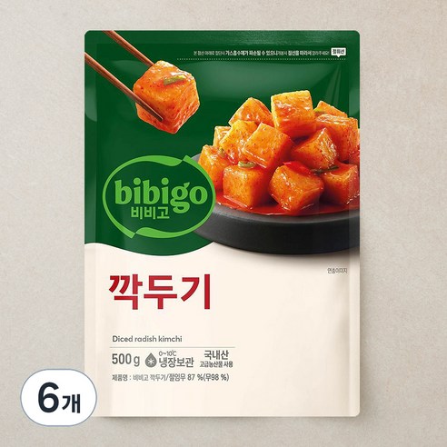 비비고 깍두기, 500g, 6개