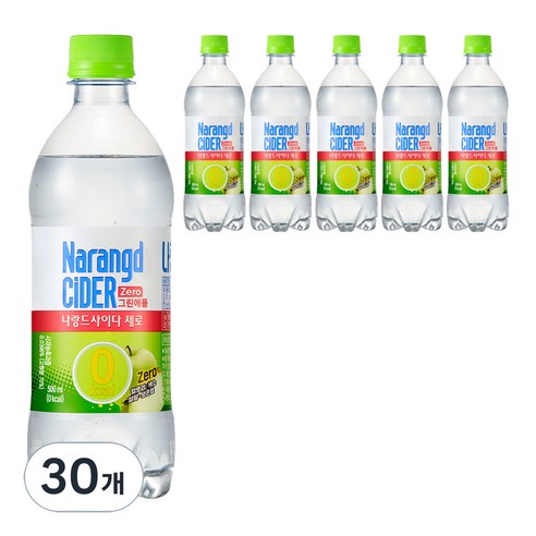 나랑드사이다 제로 그린애플, 500ml, 30개