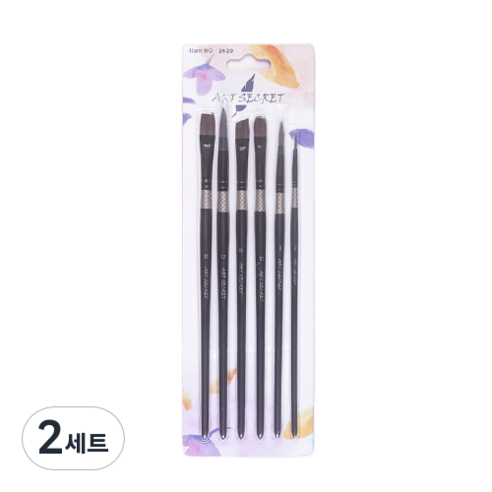 아트시크릿 2420 수채화 아크릴 브러쉬 6p세트, 2R, 8R, 12R 10FB, 10S, 12F, 2세트
