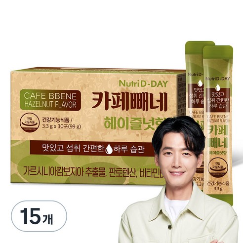 뉴트리디데이 카페빼네 다이어트식품 헤이즐넛향, 99g, 15개