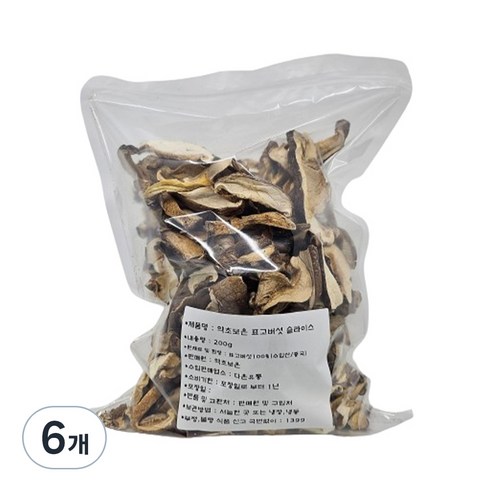 약초보은 건슬라이스 표고버섯, 200g, 6개