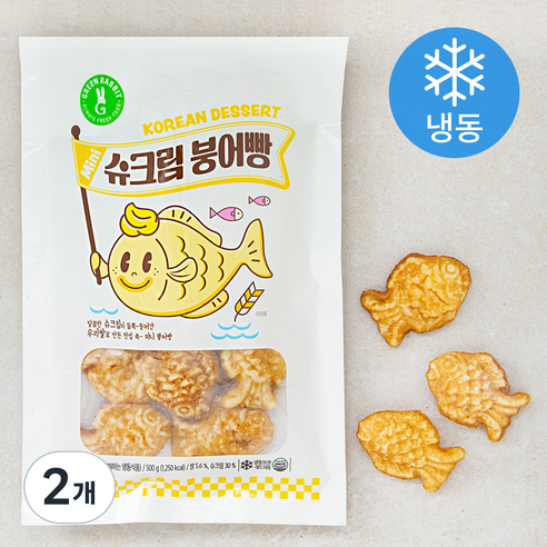 그린래빗 슈크림 붕어빵 (냉동), 2개, 500g