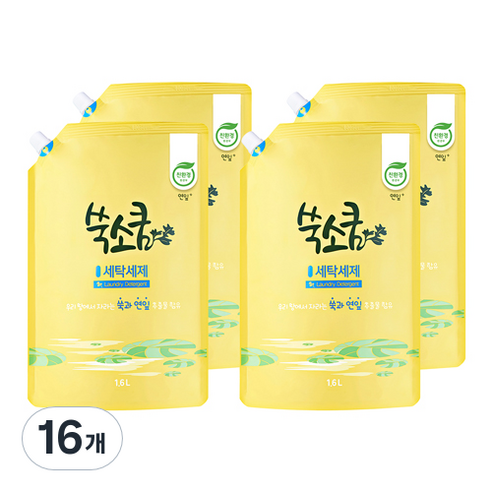 쑥소쿰 연잎 세탁세제, 1.6L, 16개