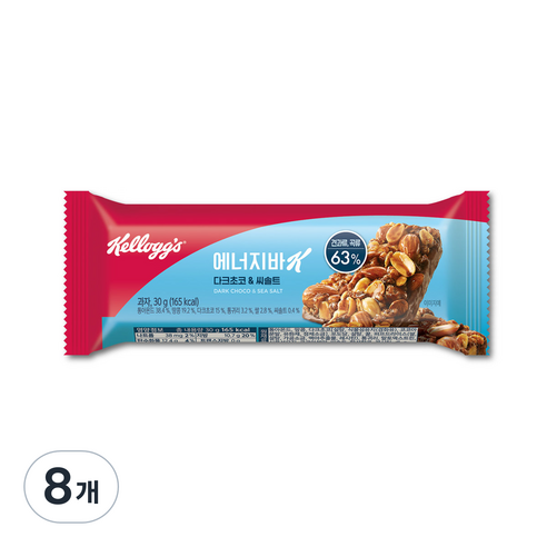 다크초코와 씨솔트가 듬뿍 담긴 30g 12개의 에너지바 초코프로틴바 다크초코와 씨솔트가 듬뿍 담긴 30g 12개의 에너지바 초코프로틴바