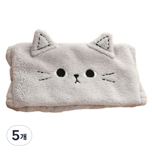 엠케이존 와이드 고양이 세안 헤어밴드, 그레이, 5개