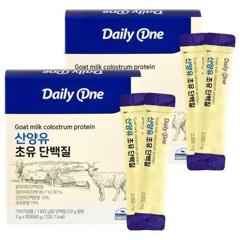 데일리원 산양유 초유 단백질 30p, 60g, 2개