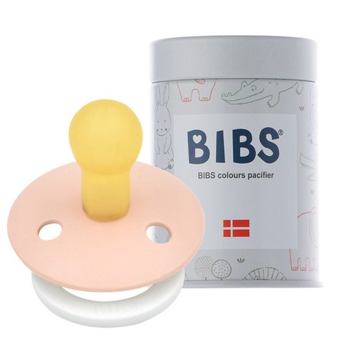 BIBS 데니쉬 공갈 젖꼭지 + 하드케이스, 1단계(0~6개월), 블러쉬나이트