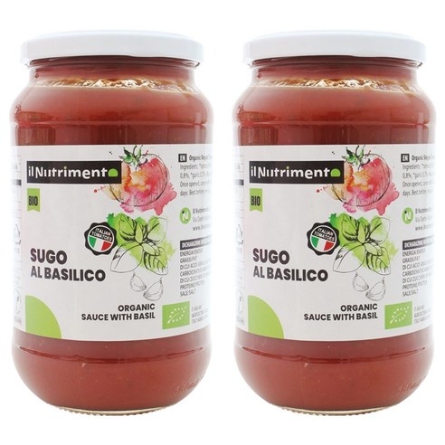 일뉴트리멘토 유기농 수고 알 바실리코 소스, 550g, 2개