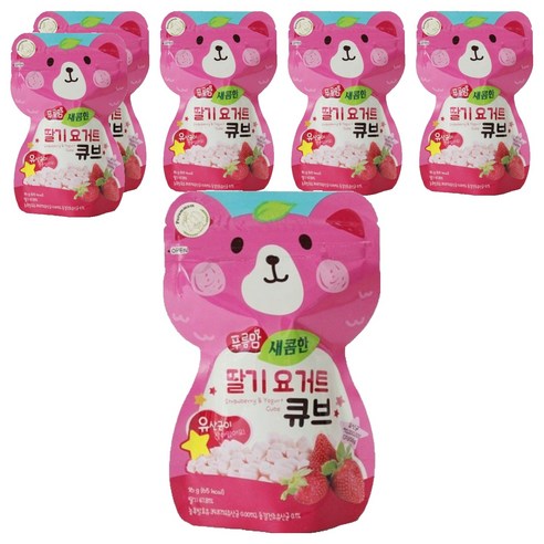 오가닉스토리 푸름맘 요거트 큐브 16g, 6개, 새콤한 딸기맛