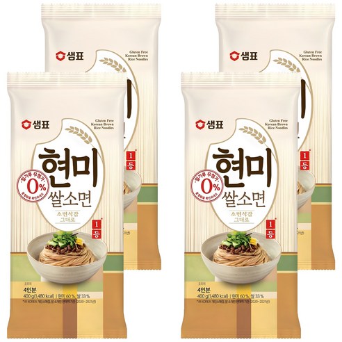 샘표국시 현미쌀소면, 400g, 4개