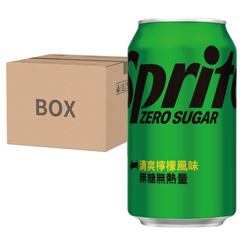 Sprite 雪碧 ZERO SUGAR 無糖零卡，清爽檸檬風味，無糖無熱量，易開罐 Set 24, 330ml, 24罐 - 果汁風味 | 酷澎