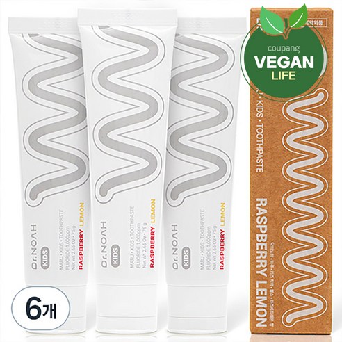 닥터노아 마루 유아 치약 불소 라즈베리 레몬향, 75g, 18개