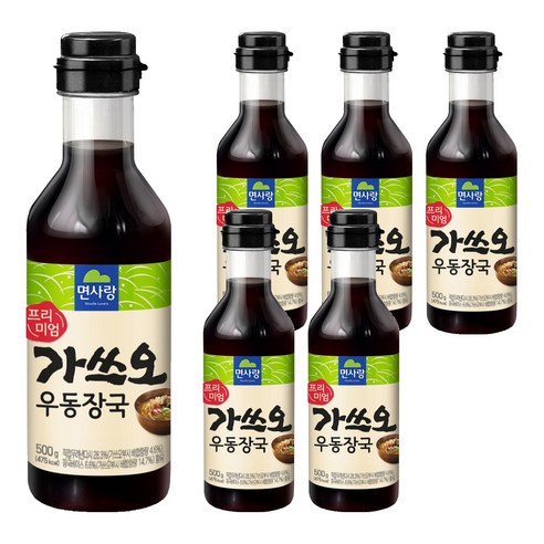 면사랑 프리미엄 가쓰오 우동장국, 500g, 6개
