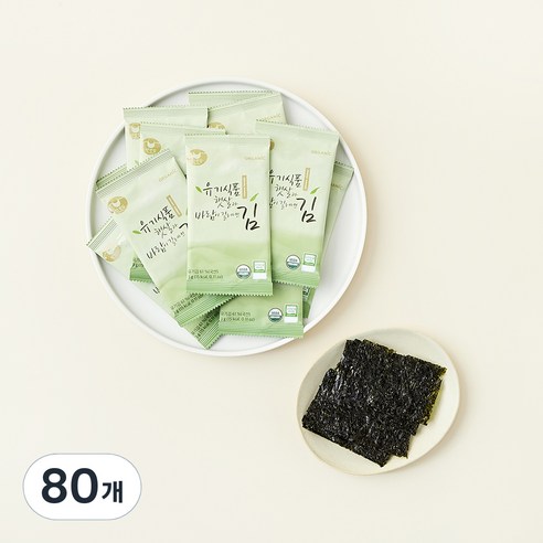 만전김 유기식품 햇살과 바람이 길러낸 조미김, 3g, 80개