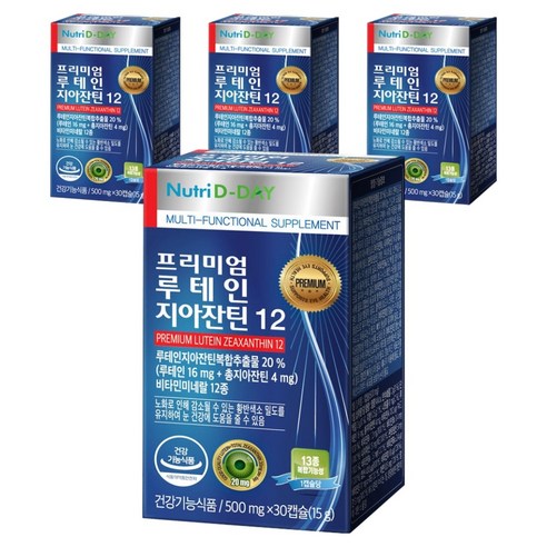 뉴트리디데이 프리미엄 루테인 지아잔틴12 영양제, 30정, 4개