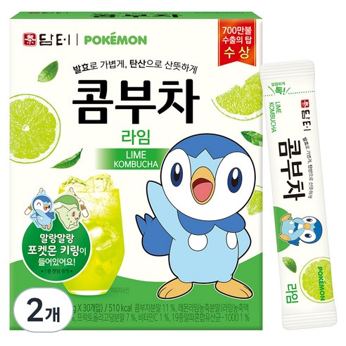 담터 포켓몬 콤부차 라임, 5g, 30개입, 2개