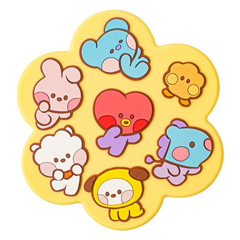 BT21 실리콘 손거울, 옐로우, 1개