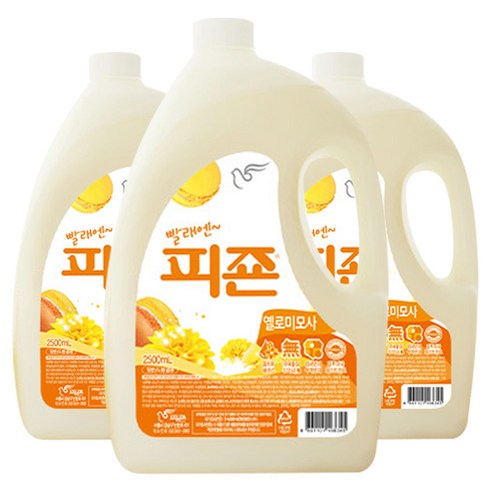 피죤 레귤러 섬유유연제 옐로미모사 본품, 2.5L, 3개