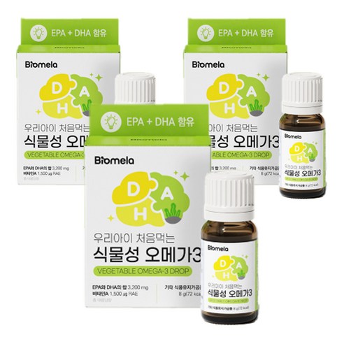 바이오메라 우리아이 처음 먹는 식물성 오메가3, 8g, 3개