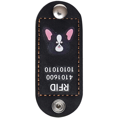 뽀시래기 강아지 동물등록 RFID 외장인식칩 가죽형 인식표, 17