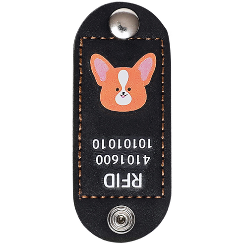 뽀시래기 강아지 동물등록 RFID 외장인식칩 가죽형 인식표, 18