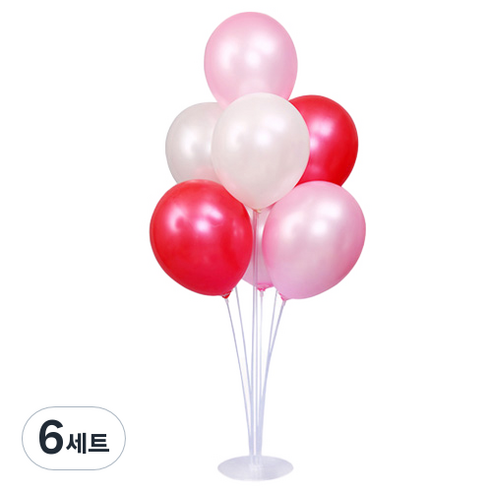 풍선꽂이 세트, 펄라이트핑크, 펄레드, 펄화이트, 6세트