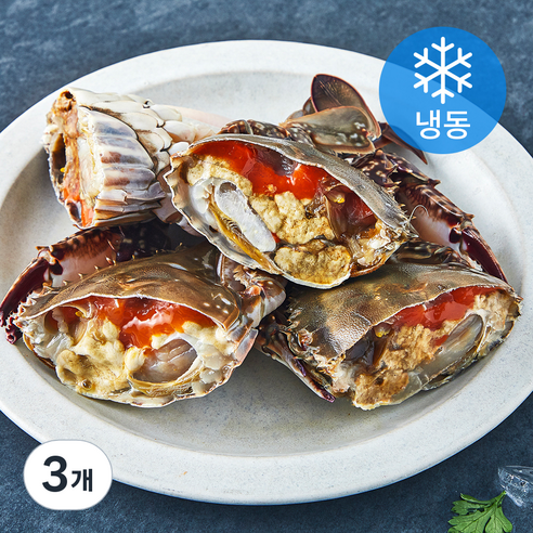 꽃게명가 국내산 절단 이력추적 알이 꽉찬 암꽃게 (냉동), 350g, 3개