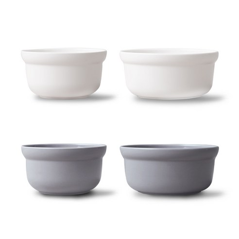 보울보울 국산 노르딕볼볼 공기+대접 2P, 화이트+그레이, 공기 2p + 대접 2p, 1세트