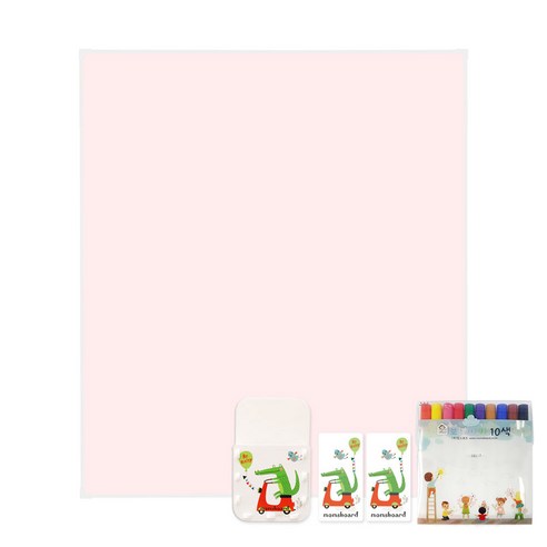 맘스보드 제제 미뇽 자석학습보드 + 베이직 3종세트 해피앨리 + 기프트 세트 랜덤 발송, Powder Pink, 1개