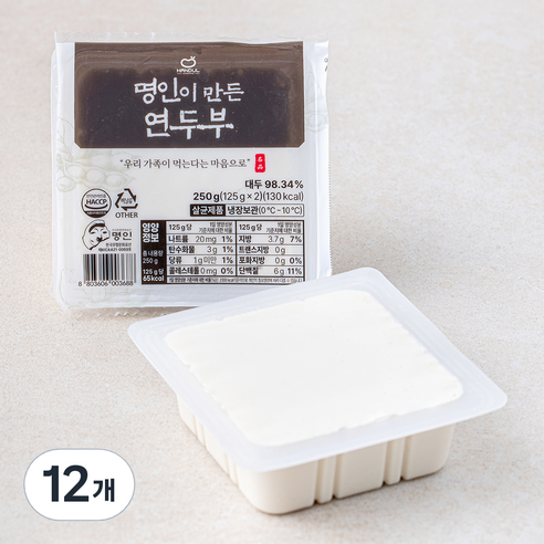 한둘 명인이 만든 연두부, 125g, 12개