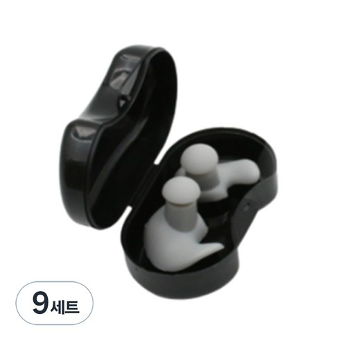 스타리움 실리콘 이어플러그 귀마개 + 케이스 세트 그레이, 9개, 1쌍
