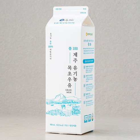 로하스파파 유기가공식품 인증 유기농 FULL100 제주 목초 우유, 900ml, 1개