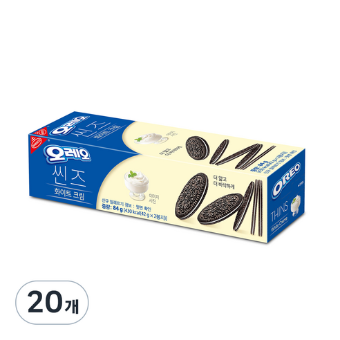 오레오 씬즈 화이트 크림, 84g, 20개