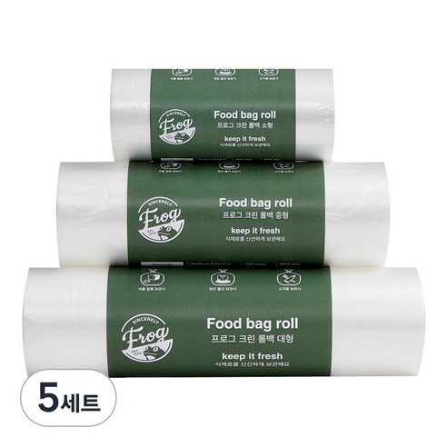 프로그 크린 위생 롤백 소형 17 x 25 cm 200매 + 중형 25 x 35 cm 200매 + 대형 30 x 40 cm 200매, 혼합, 5개