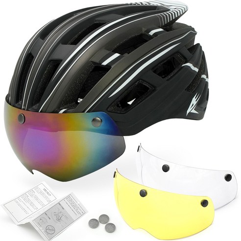 ACEPEED 자전거 고글 헬멧, 2 블랙 화이트