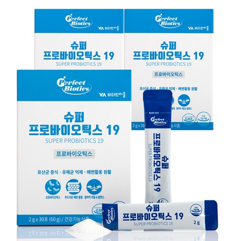 퍼펙트바이오틱스 슈퍼 프로바이오틱스 19 유산균, 3개, 60g, 60g