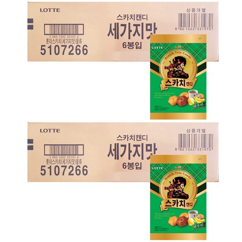 롯데웰푸드 스카치 캔디 세가지맛, 317g, 12개