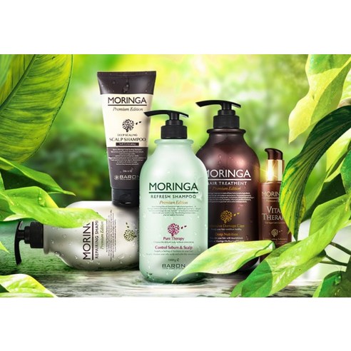 자연의 생명력으로 두피와 모발에 휴식을 선사하는 바론 모링가 리페어링 샴푸