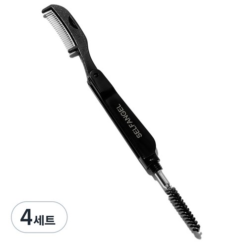 셀프천사 아이브로우 눈썹 스크류 마스카라 빗, 블랙, 4개